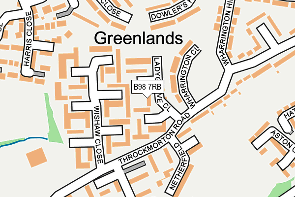 B98 7RB map - OS OpenMap – Local (Ordnance Survey)