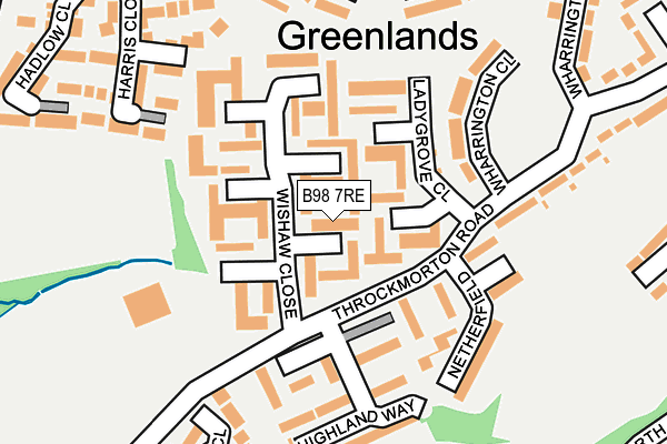 B98 7RE map - OS OpenMap – Local (Ordnance Survey)