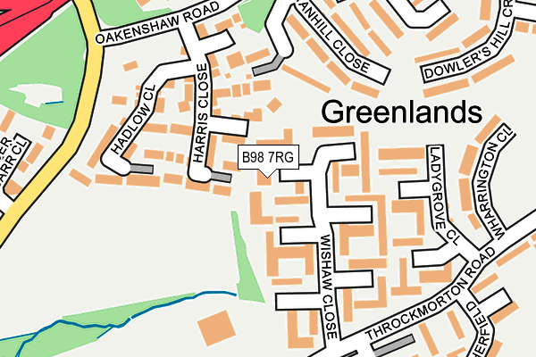 B98 7RG map - OS OpenMap – Local (Ordnance Survey)