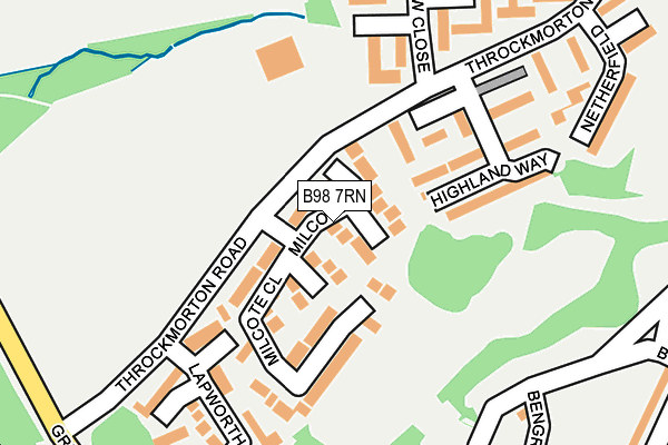 B98 7RN map - OS OpenMap – Local (Ordnance Survey)