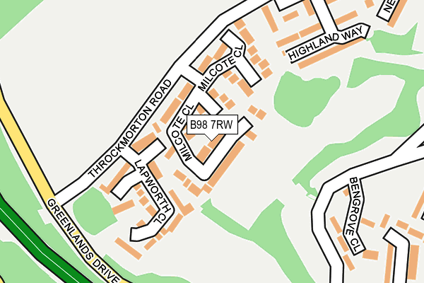 B98 7RW map - OS OpenMap – Local (Ordnance Survey)