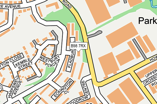 B98 7RX map - OS OpenMap – Local (Ordnance Survey)