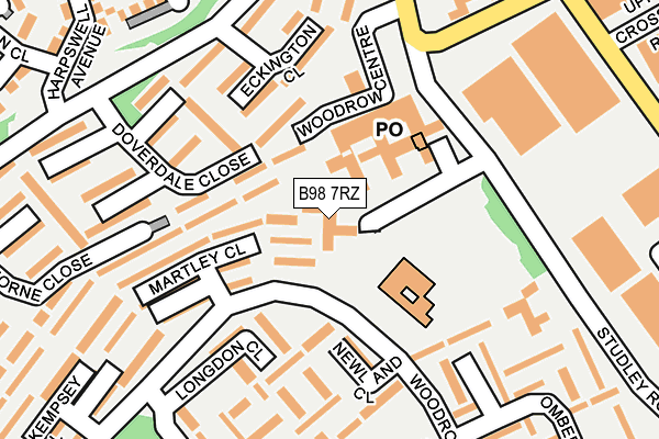 B98 7RZ map - OS OpenMap – Local (Ordnance Survey)