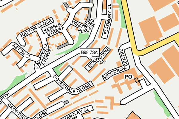 B98 7SA map - OS OpenMap – Local (Ordnance Survey)