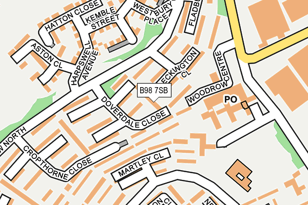 B98 7SB map - OS OpenMap – Local (Ordnance Survey)