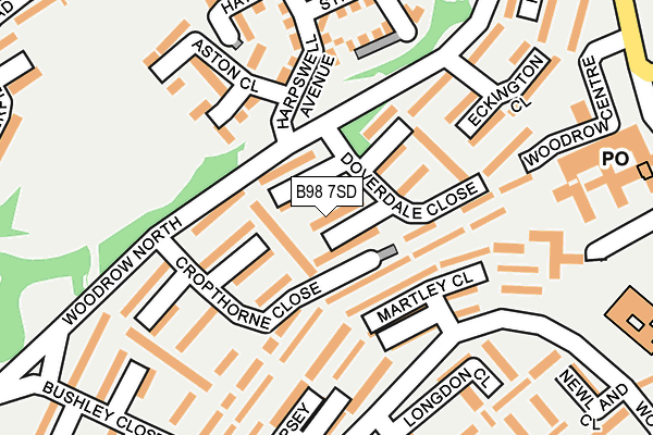 B98 7SD map - OS OpenMap – Local (Ordnance Survey)