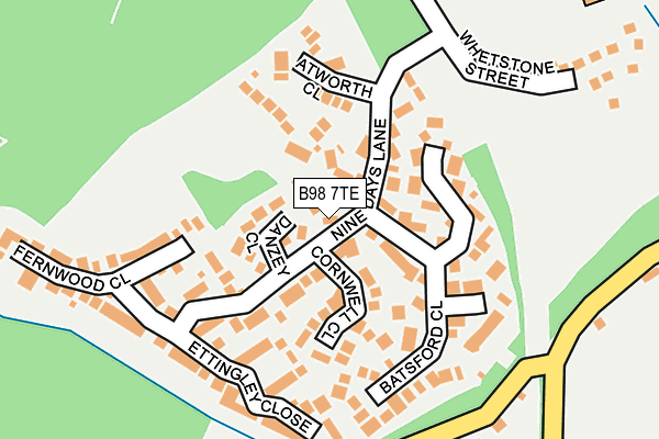 B98 7TE map - OS OpenMap – Local (Ordnance Survey)