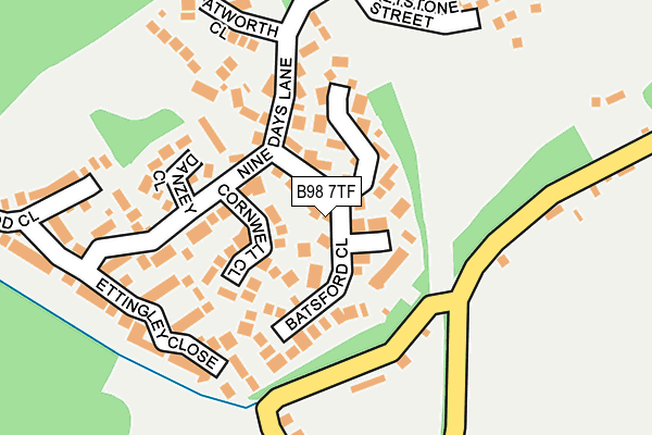 B98 7TF map - OS OpenMap – Local (Ordnance Survey)