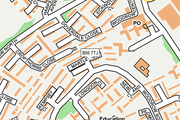B98 7TJ map - OS OpenMap – Local (Ordnance Survey)