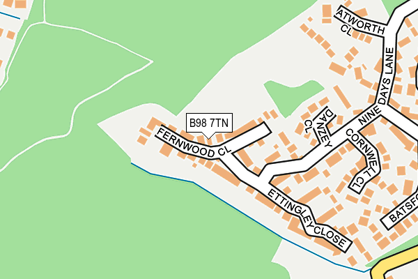 B98 7TN map - OS OpenMap – Local (Ordnance Survey)