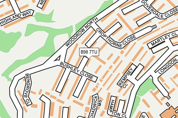 B98 7TU map - OS OpenMap – Local (Ordnance Survey)