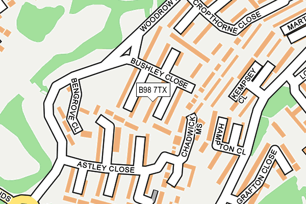 B98 7TX map - OS OpenMap – Local (Ordnance Survey)