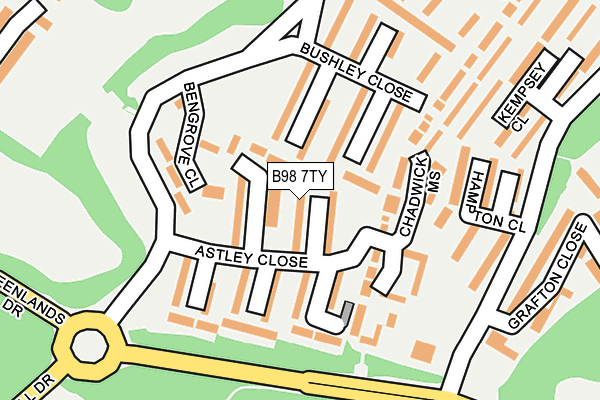 B98 7TY map - OS OpenMap – Local (Ordnance Survey)