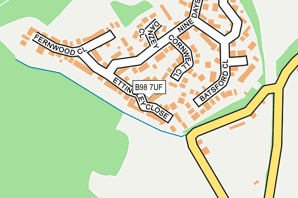 B98 7UF map - OS OpenMap – Local (Ordnance Survey)