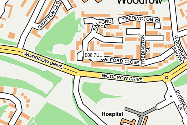 B98 7UL map - OS OpenMap – Local (Ordnance Survey)