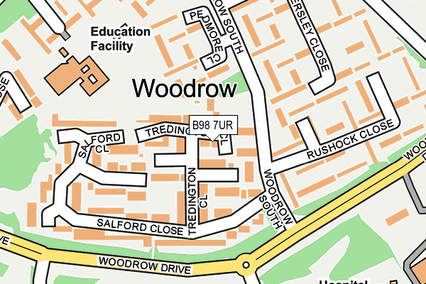 B98 7UR map - OS OpenMap – Local (Ordnance Survey)