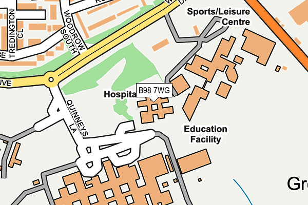 B98 7WG map - OS OpenMap – Local (Ordnance Survey)