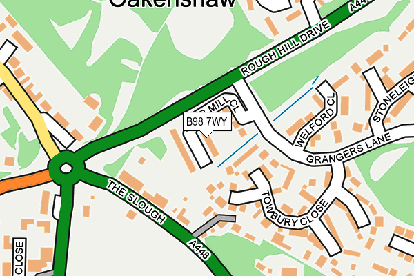 B98 7WY map - OS OpenMap – Local (Ordnance Survey)