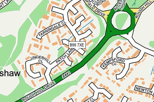 B98 7XE map - OS OpenMap – Local (Ordnance Survey)