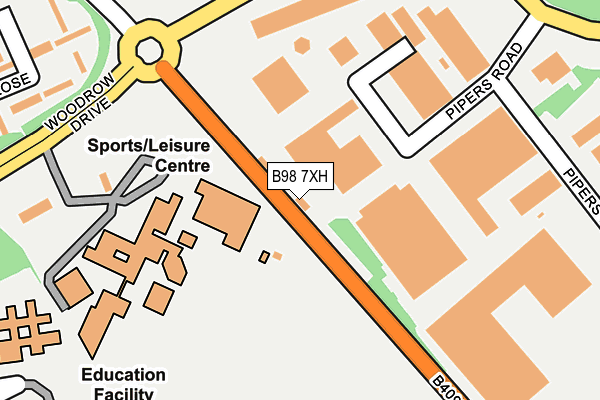 B98 7XH map - OS OpenMap – Local (Ordnance Survey)