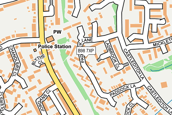 B98 7XP map - OS OpenMap – Local (Ordnance Survey)