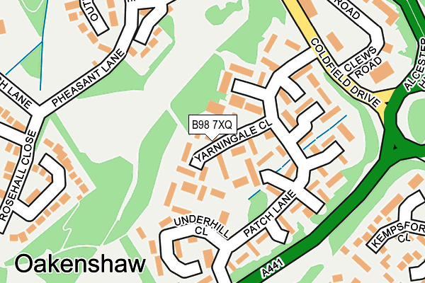 B98 7XQ map - OS OpenMap – Local (Ordnance Survey)