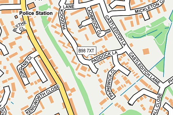 B98 7XT map - OS OpenMap – Local (Ordnance Survey)