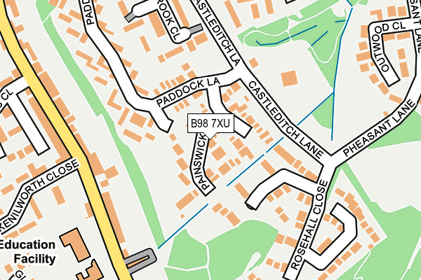 B98 7XU map - OS OpenMap – Local (Ordnance Survey)