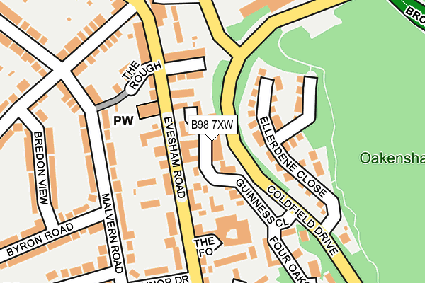 B98 7XW map - OS OpenMap – Local (Ordnance Survey)