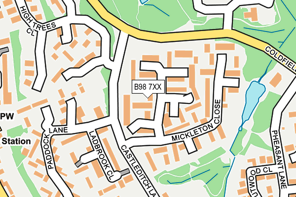 B98 7XX map - OS OpenMap – Local (Ordnance Survey)