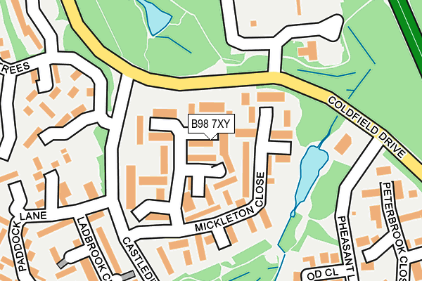 B98 7XY map - OS OpenMap – Local (Ordnance Survey)