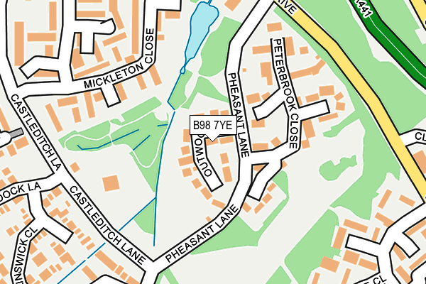 B98 7YE map - OS OpenMap – Local (Ordnance Survey)