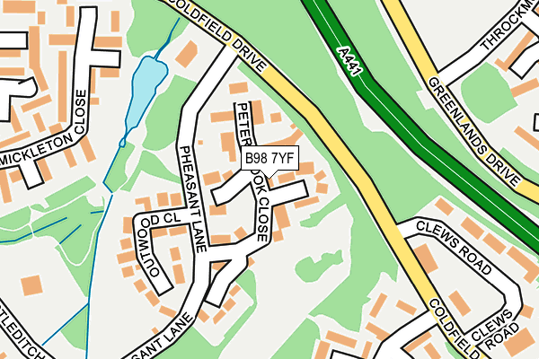 B98 7YF map - OS OpenMap – Local (Ordnance Survey)