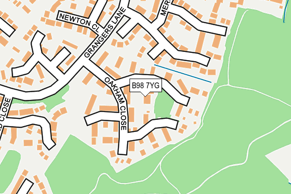 B98 7YG map - OS OpenMap – Local (Ordnance Survey)
