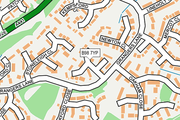 B98 7YP map - OS OpenMap – Local (Ordnance Survey)