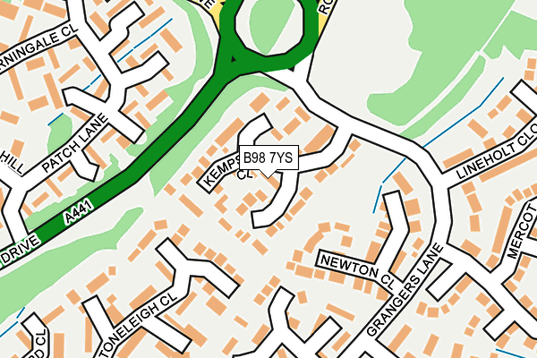 B98 7YS map - OS OpenMap – Local (Ordnance Survey)