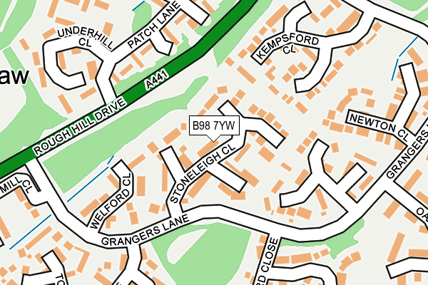 B98 7YW map - OS OpenMap – Local (Ordnance Survey)