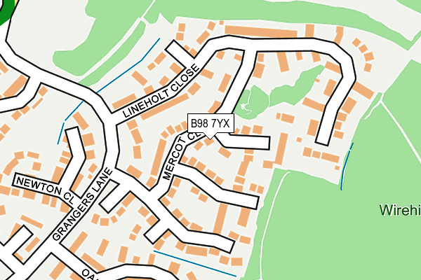 B98 7YX map - OS OpenMap – Local (Ordnance Survey)