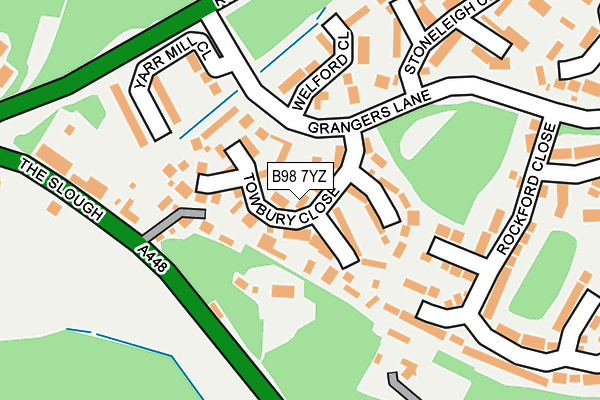 B98 7YZ map - OS OpenMap – Local (Ordnance Survey)