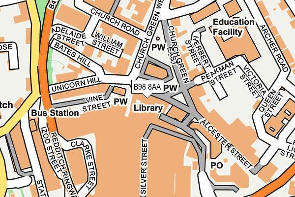 B98 8AA map - OS OpenMap – Local (Ordnance Survey)