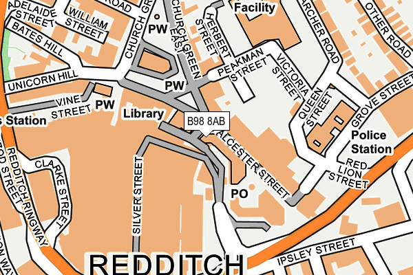 B98 8AB map - OS OpenMap – Local (Ordnance Survey)