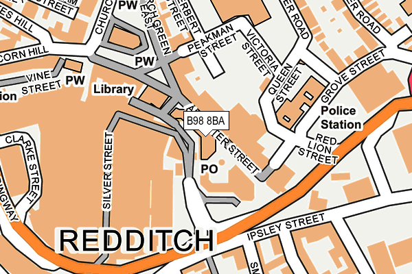 B98 8BA map - OS OpenMap – Local (Ordnance Survey)