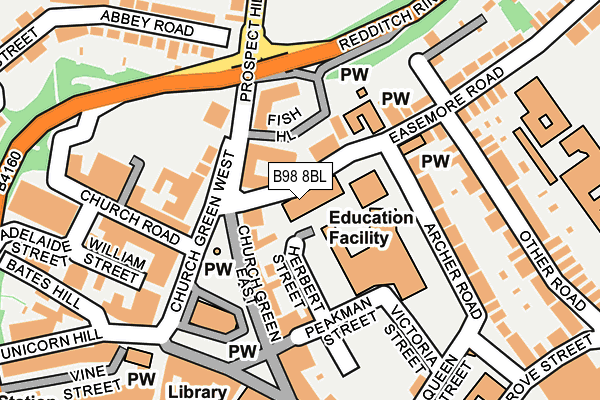 B98 8BL map - OS OpenMap – Local (Ordnance Survey)