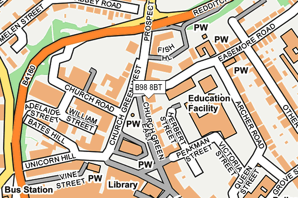 B98 8BT map - OS OpenMap – Local (Ordnance Survey)