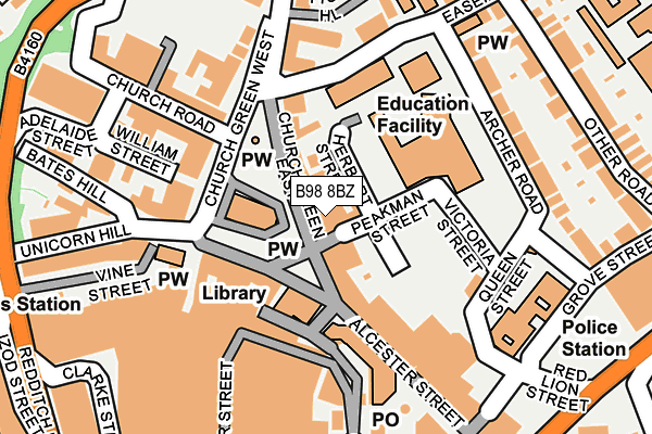 B98 8BZ map - OS OpenMap – Local (Ordnance Survey)