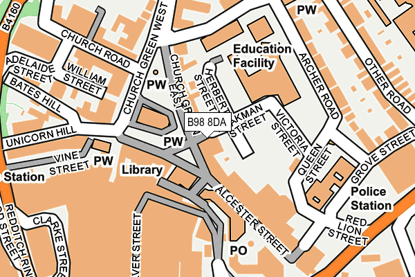 B98 8DA map - OS OpenMap – Local (Ordnance Survey)