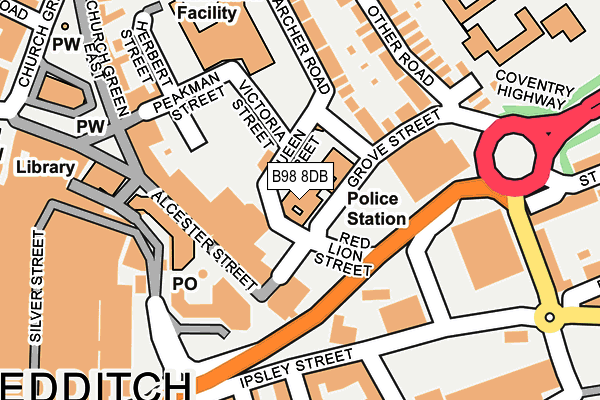 B98 8DB map - OS OpenMap – Local (Ordnance Survey)