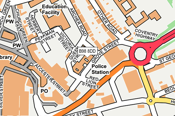 B98 8DD map - OS OpenMap – Local (Ordnance Survey)