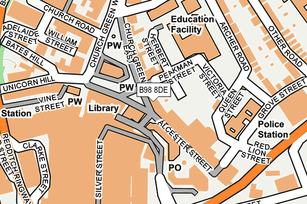 B98 8DE map - OS OpenMap – Local (Ordnance Survey)