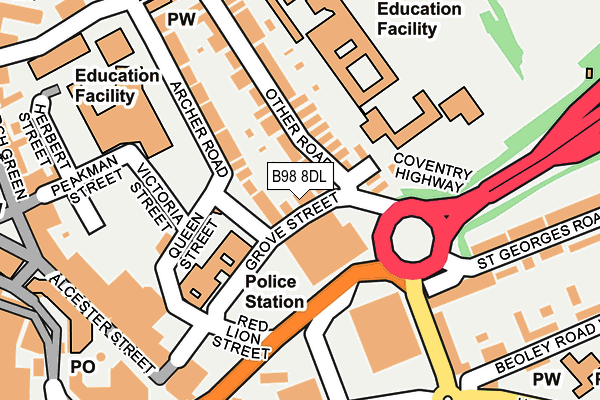 B98 8DL map - OS OpenMap – Local (Ordnance Survey)